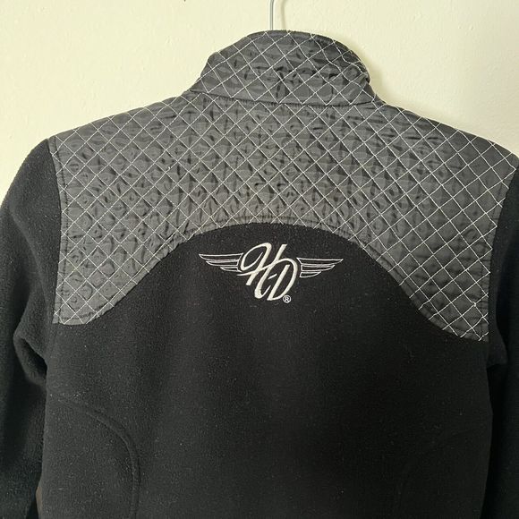 Harley Davidson Women’s Fleece Jacket, Jolie Metallic Quilted, Black, Size S - Picture 5 of 7